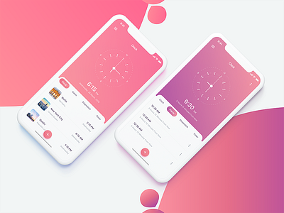 iPhone X Clock clay clock colorful colourful gradient gradients iphone x
