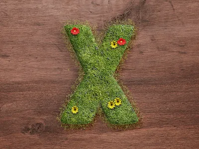 X : 36 Days of Type 🔡 36daysoftype alphabets branding design grass green illustration lettering logo type typography vector