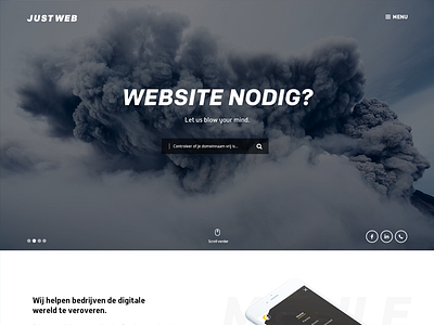 Webdesign for JUSTWEB agency cases fullscreen gallery landingpage marketing online portfolio responsive web website