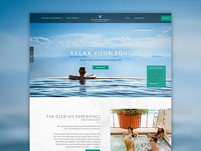 Glen Ivy design homepage interface layout modern plainjoe redesign spa typogaphy ui ux web website