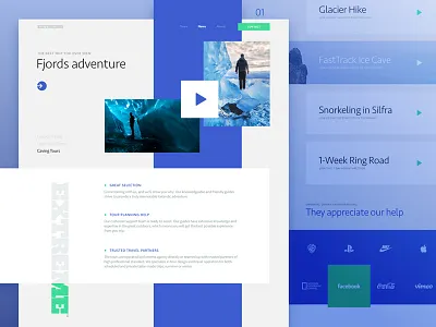 Homepage Design for an Extreme Travel Agency travel agency website