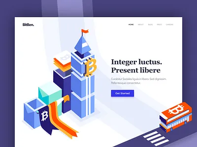 BitBen - Landing Page clean colors design illustration landing one page ui ux vectors web