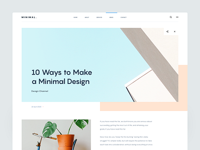 Minimal | Single Blog blog blog detail clean header magazine minimal modern news simple single blog typography white