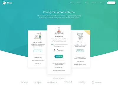 Pricing abstract clean colorful design iconography icons pricing slider table ui user interface ux