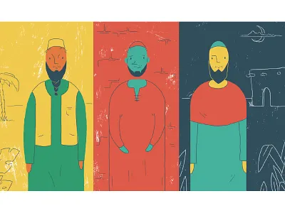 It's a muslim design, boy 2d animation cel animation character design frame by frame illustration jambo work motion motion design traditional animation transformation