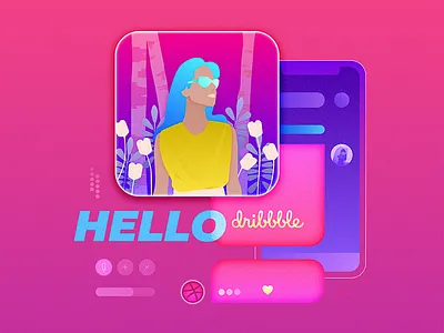 Hello dribbble! affinity designer debut graphic design hello dribbble illustration