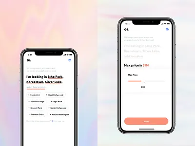 Feed Setup Flow for Open Listings iOS App app area feed filter house ios mobile price real estate setup sign up