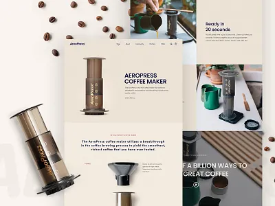 Aeropress Coffee Maker aeropress artisan barista coffee coffee beans coffee machine homepage shopify ux web web design website