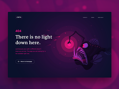 There is no light... 404 angler bright deep error fish illustration light lost monster ocean sea