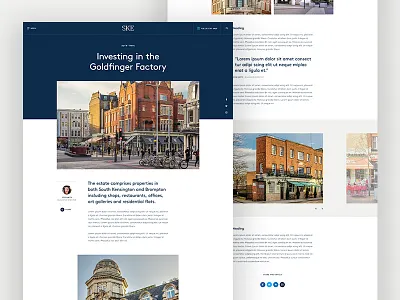 Blog blog design landing page navigation property real estate social ui ux website