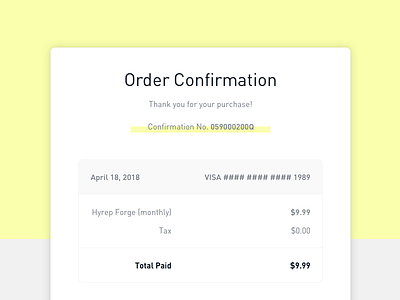 Email Receipt confirmation email order receipt user interface web design