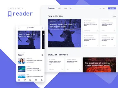 Reader - Case Study android app article author blog case study ios read sketch story web write
