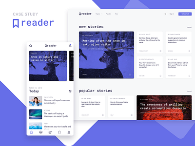 Reader - Case Study android app article author blog case study ios read sketch story web write
