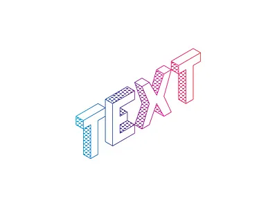 Text color design gradient isometric text