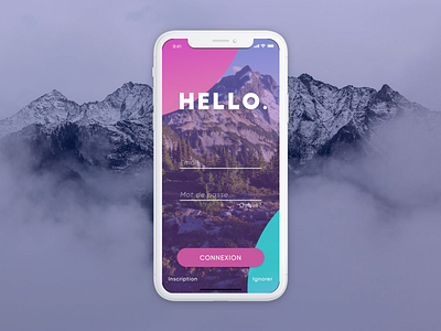 UI Training #5 - Login challenge colorfull hello iphone iphonex login mobile mountain ui x