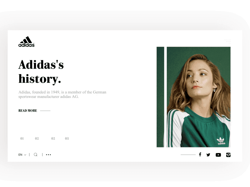 adidas web design UI adidas color design pad ui ux web