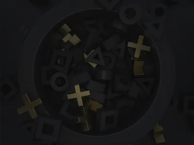 My Favourite Game 3d abstract abstraction black c4d c4d42 cinema4d gold playstation