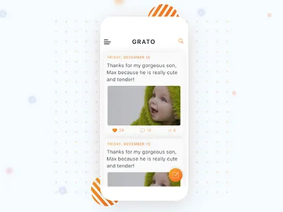 Gratitude Sharing App app design sharing ui ux