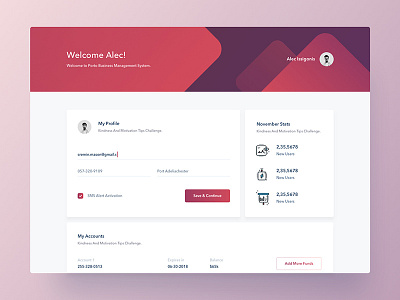 Profile UI | Concept abstract app cart colorful dashboard form gradient material payment profile ui ux