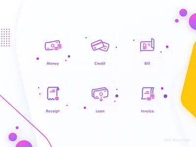 Bale Messenger Icons - Chubby Icons app chubby color fintech icon icon set invoice loan money payment receipt ui