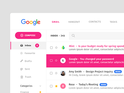Gmail Redesign dashboard email gmail inbox mail ui