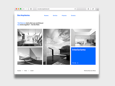 Dos Arquitectos. architecture grid layout minimal simple web
