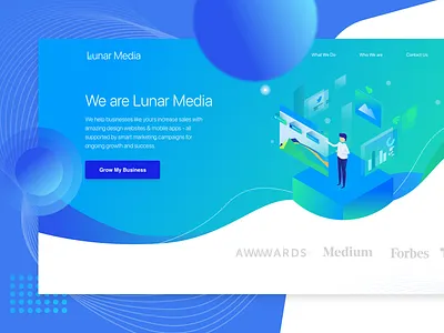 Lunarmedia Visual Exploration design interface illustration isometric landingpage uidesign ux