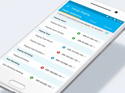 Pantau Pasar Android Mobile App Design 2/3 android design app mobile market material design meat price app stock ui user interface