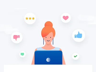 Customer Feedback Illustration app blue clean customer design feedback illustration ui ux web website