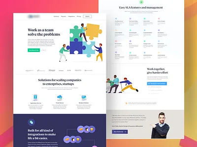 TeamWork Homepage character concept gmail google icon illustration landing ui ux webdesign