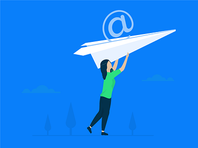 Contact Illustration branding colour contact dan kindley email flat illustration illustration plane scale self promotion woman