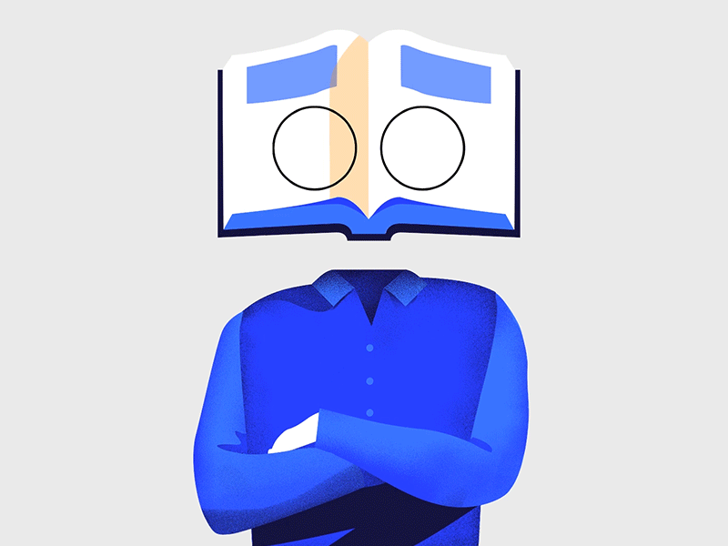 Book guy 2d animation art artistic book explainer fbf frame by frame grain guy symbolic