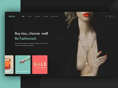 dShop accessories cart ecommerce fashion gallery layout scroll store ui