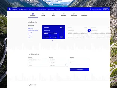 Nordea account admin backend bank card credit dashboard finance minimal nordea payment