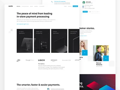 Redesigning vantiv landing page black clean landing page redesign simple testimonials transaction vantiv web website white