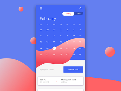 To-do List app app blob calendar highlights todo ui ux