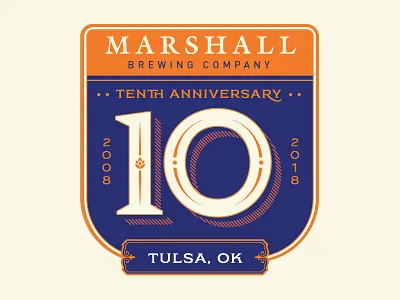 Marshall Brewing - 10 Years! 10 badge craft beer marshall brewing tulsa