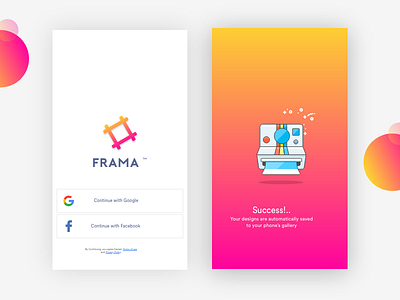 Login Screen/success Screens app ios login media screen social ui upload ux