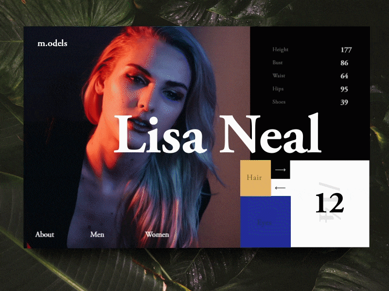Daily UI 006 - Profile agency animation clean colors gif golden ratio minimalism minimalistic model perfect ratio ui ui challenge