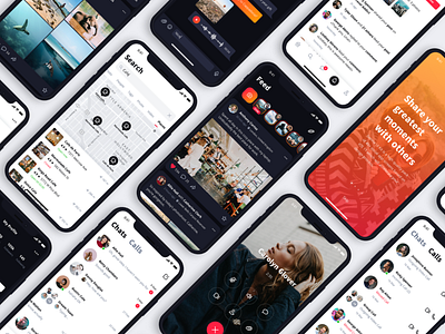 Sienna iOS UI Kit app design ios iphone messenger mobile nested symbols sketch social ui ui kit ux