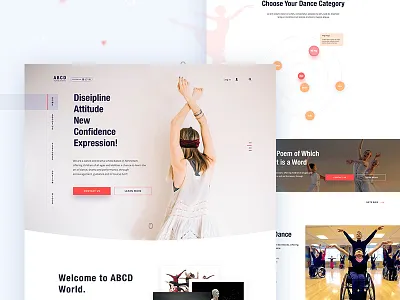 ABCD (any body can dance) anup anupdeb creative dance design gradient header landing oogle typography ui ux