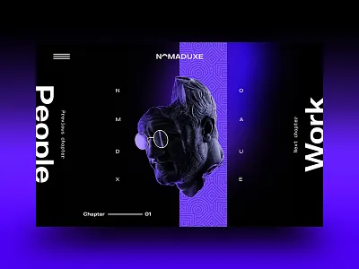 NomadUXE — Landing v2.01 brutalism brutalist design dark gradient hero interaction interface landing minimal web web design webgl