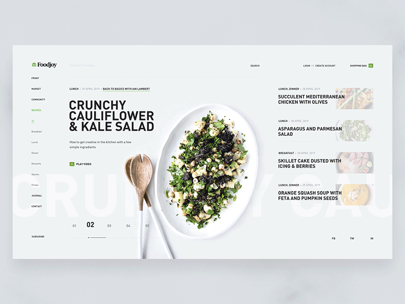 FOODJOY - A platform for foodies. delicious ecommerce farmers food ingredients market marketplace organic recipes restaurant shop website