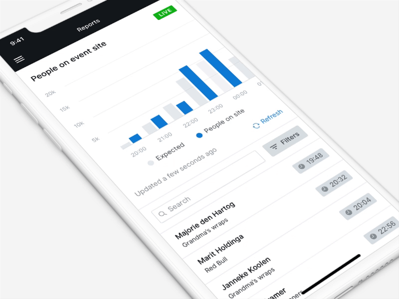 In2Event.com - Reports animation app chart data filter gif graph ios iphone x principle reports stats