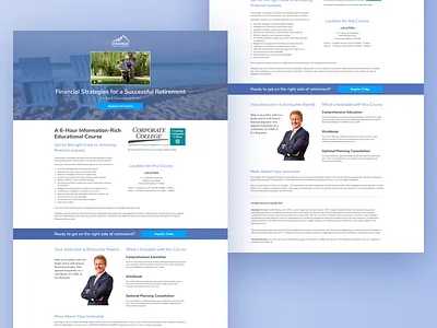 Financial Seminar Landing Page landing page redesign retirement