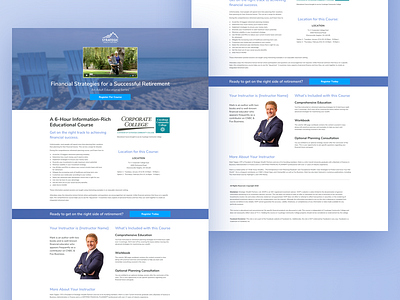Financial Seminar Landing Page landing page redesign retirement