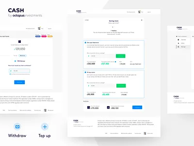 Octopus Cash - 35 Day Notice D2C cash dash dashboard financial fintech minimal money product design ui design white