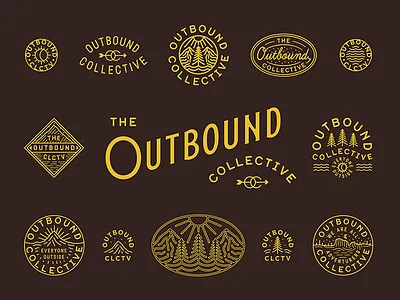 The Outbound Collective apparel branding mountains nature outbound outdoor patch type