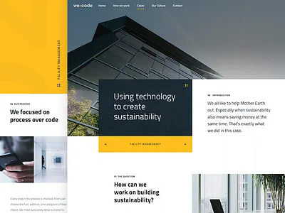 Sustainability case clean company design detail development landing page photoshop sustainability technology web