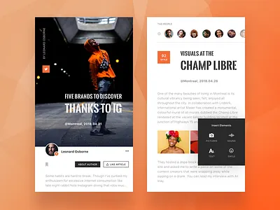 Blog App. app article blog contact hiwow media message picture post profile share
